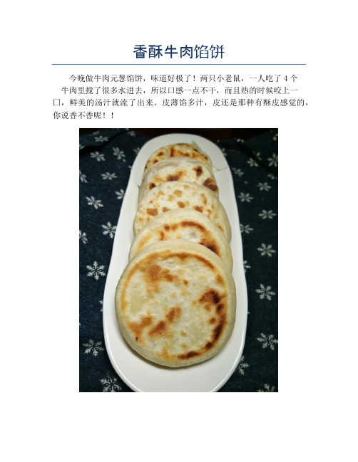 香酥牛肉馅饼 (2)【精品做菜教程】