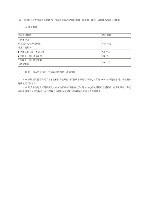 初级会计职称《经济法基础》知识点：试用期