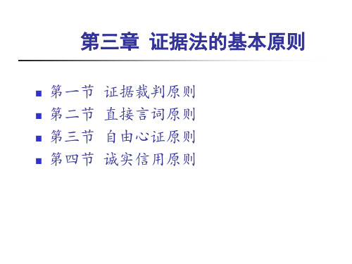 证据法学-第三章证据法的基本原则