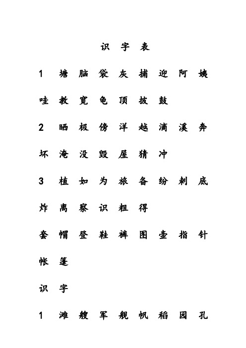 【部编版】二年级语文上册生字表我会认注音练习簿全册(Word版,10页)