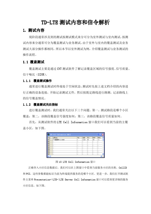 TD-LTE测试内容和信令解析