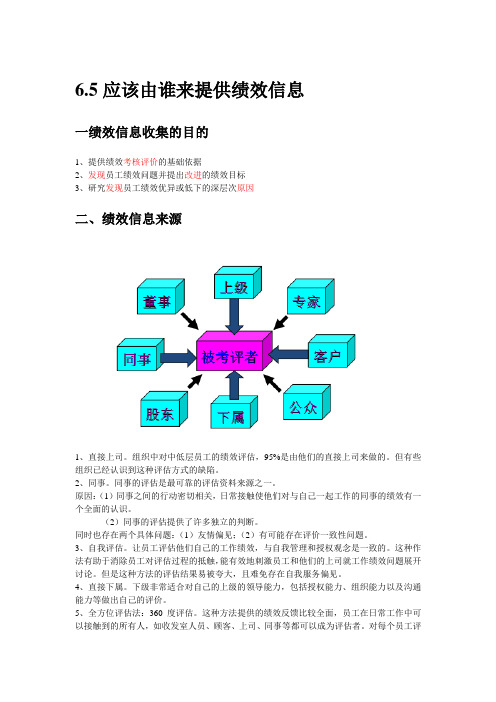 绩效-绩效信息的来源