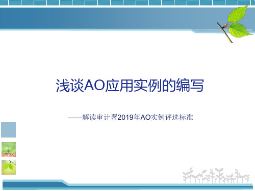 2019-浅谈AO应用实例的编写-文档资料