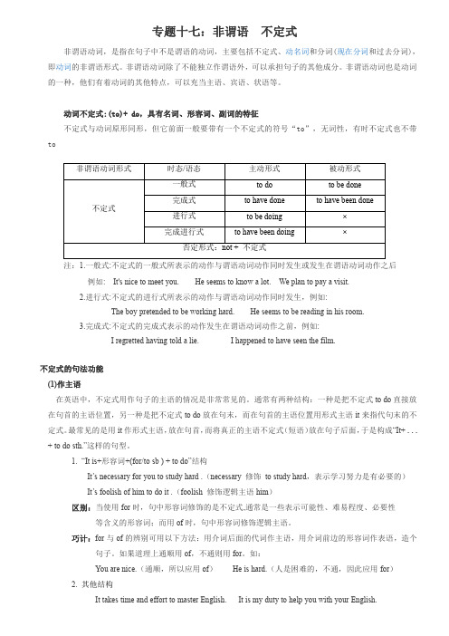 初中中考英语语法专题： 非谓语之动词不定式(PDF版)