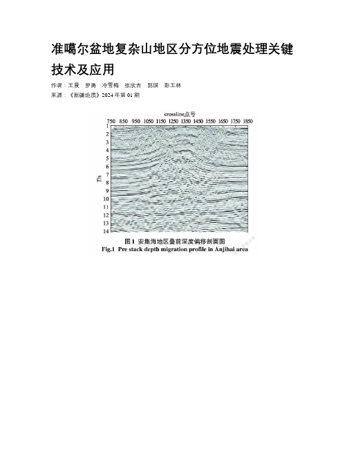 准噶尔盆地复杂山地区分方位地震处理关键技术及应用