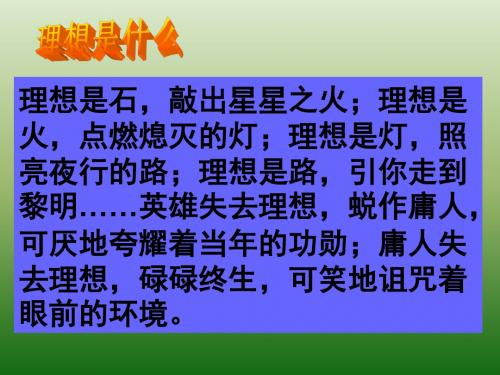 (201907)语文：1.1《寻找理想》课件(1)(鄂教版八年级下册)