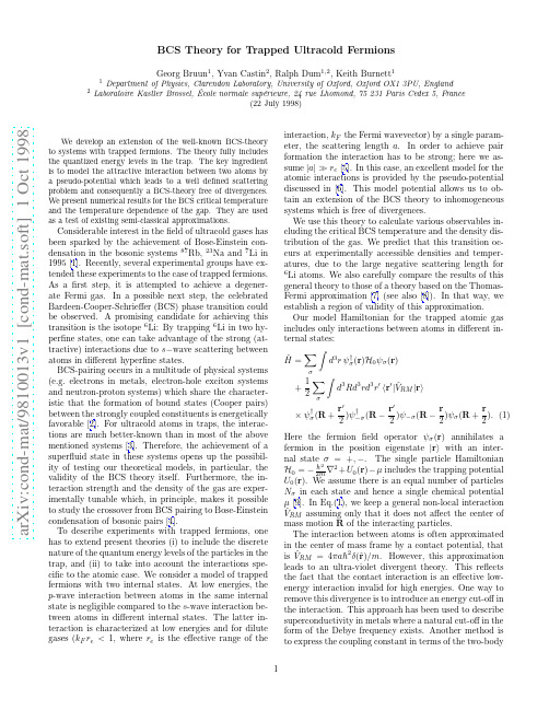 BCS Theory for Trapped Ultracold Fermions