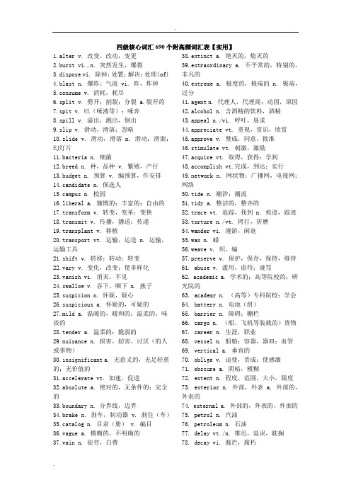 大学英语4级核心词汇精选