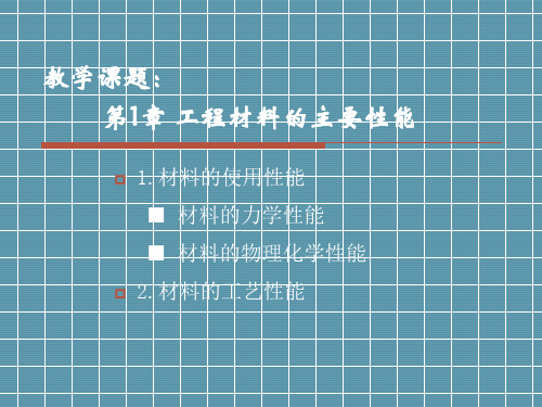 教学课题1章工程材料的主要能-文档资料