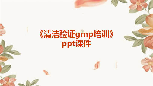 《清洁验证GMP培训》课件