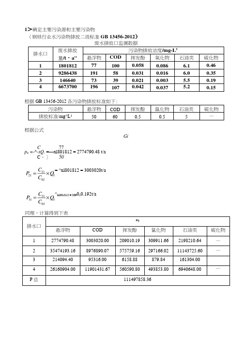 环境规划复习重点计算题.docx