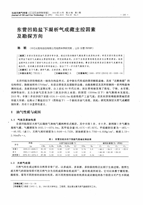 东营凹陷盐下凝析气成藏主控因素及勘探方向