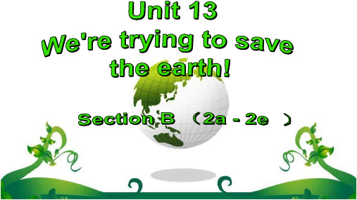 人教版九年级Unit13 We are saving the earth Section B (2a