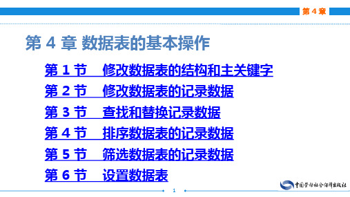 电子课件-《电子商务数据库(第三版)》-A24-3117 第 4 章 数据表的基本操作