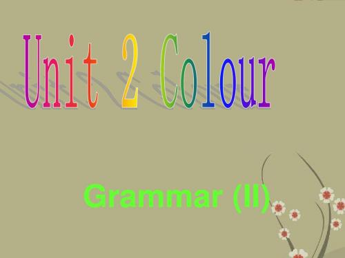 九年级英语全册《Unit 2 colour Grammar(2)》课件 人教新目标版