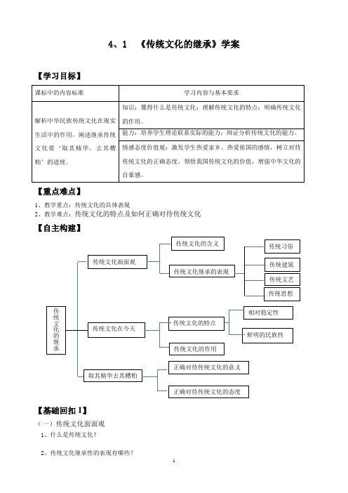 传统文化的继承学案