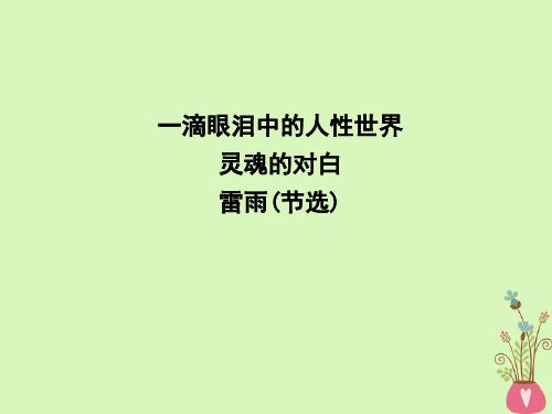 高中语文专题2一滴眼泪中的人性世界灵魂的对白雷雨(节选)课件苏教版必修4