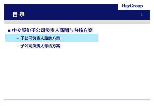 子公司负责人薪酬考核方案汇报稿