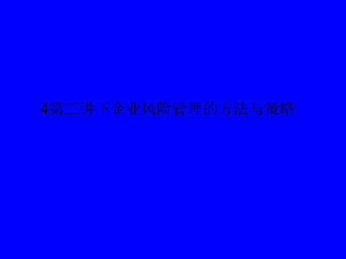 4第三讲下企业风险管理的方法与策略