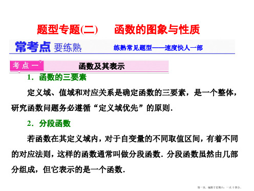 2017届高三数学二轮复习(通用版)第一部分课件 基础送分题题型专题(二) 函数的图象与性质