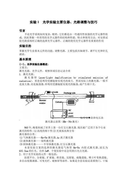 光学实验主要仪器、光路调整与技巧