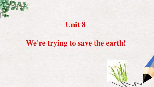 九年级英语全册 Unit 8 We’re trying to save the earth Section A(Grammar focus-4c)精品课件 鲁教版五