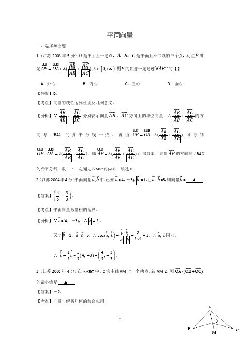 【十年高考】24-2013年高考数学真题分类汇编(教师自己整理)：平面向量