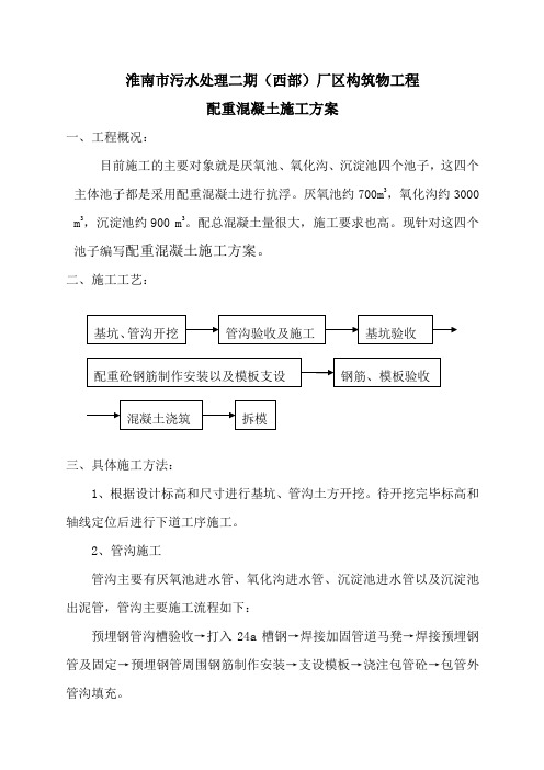 四个池配重混凝土施工方案