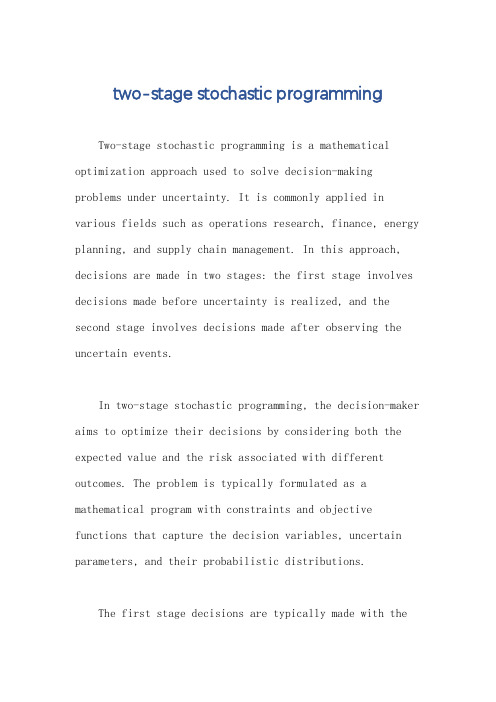 two-stage stochastic programming