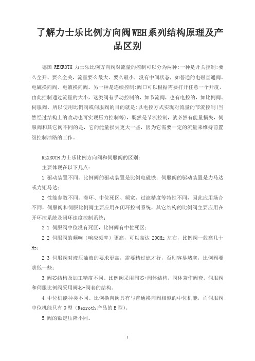 了解力士乐比例方向阀WEH系列结构原理及产品区别