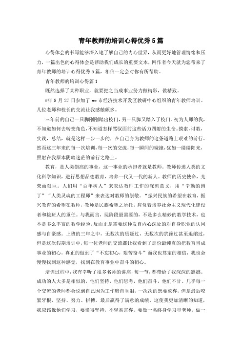 青年教师的培训心得优秀5篇