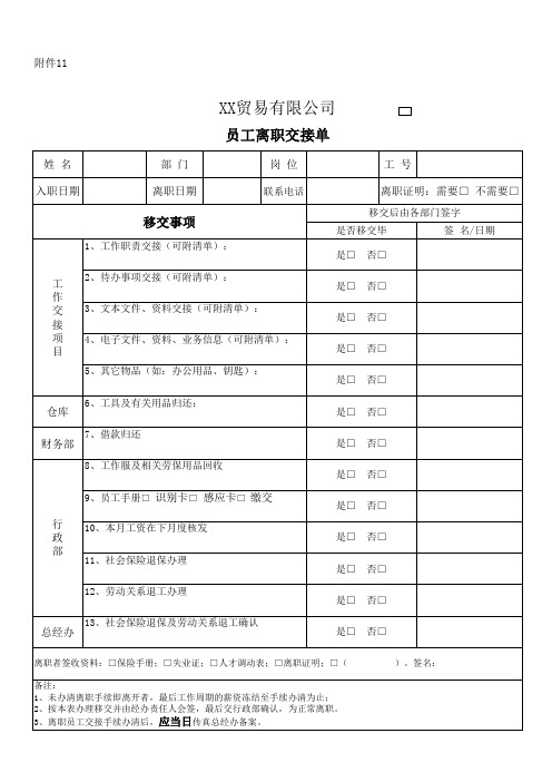 试用期员工情况反馈单