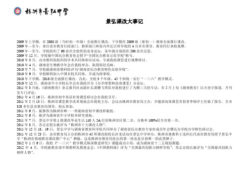 景弘课改大事记