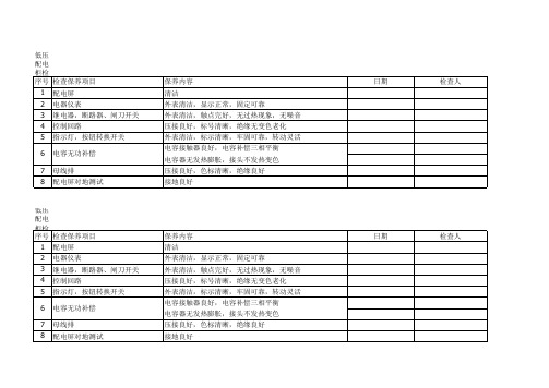 低压配电柜检查保养表