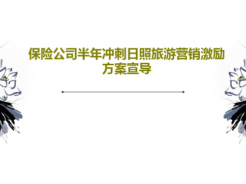 保险公司半年冲刺日照旅游营销激励方案宣导共28页