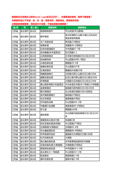 2020新版江苏省连云港市连云区酒水批发工商企业公司商家名录名单联系电话号码地址大全287家