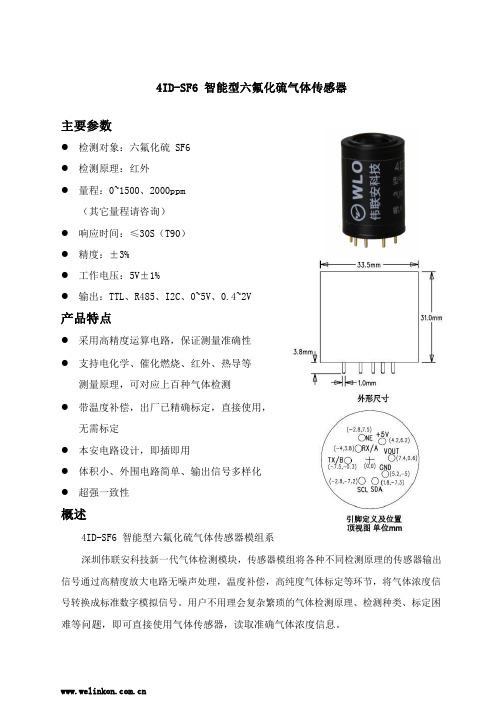 4ID-SF6六氟化硫气体传感器检测模组