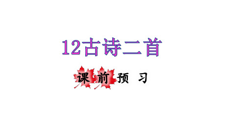 一年级下册语文课件-12.古诗二首课前预习课件 (共12张PPT)部编版