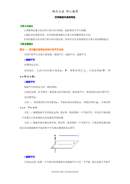 苏教版高中数学选修2-1知识讲解_空间线面关系的判定(理)_提高