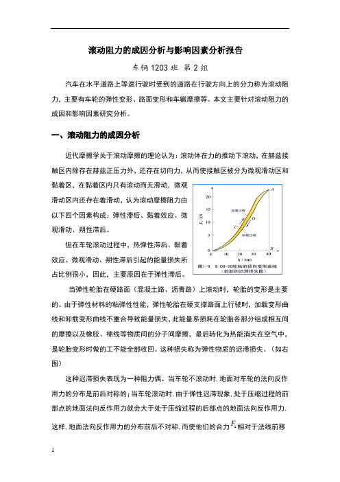 滚动阻力成因分析与影响因素分析