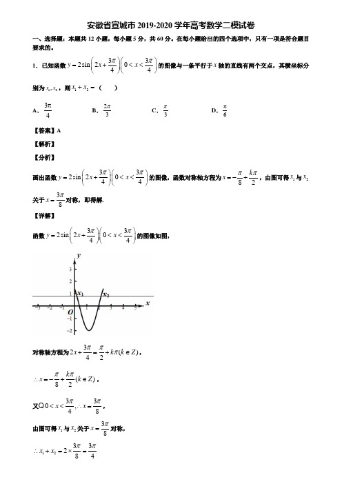 安徽省宣城市2019-2020学年高考数学二模试卷含解析