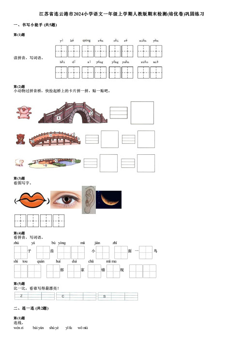 江苏省连云港市2024小学语文一年级上学期人教版期末检测(培优卷)巩固练习