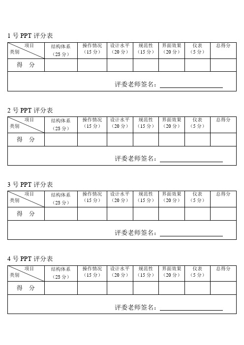 PPT评分表