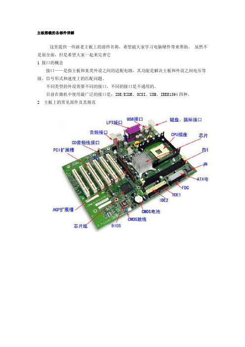 主板搭载的各部件详解