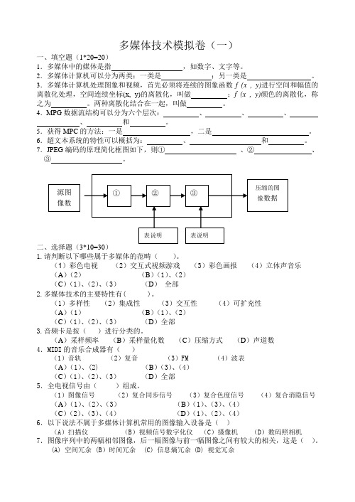 多媒体试题类型及规范解答