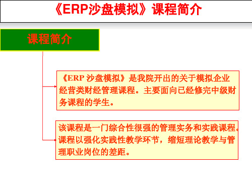 《ERP沙盘模拟》课程简介