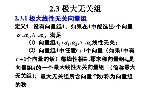 2-3 极大无关组