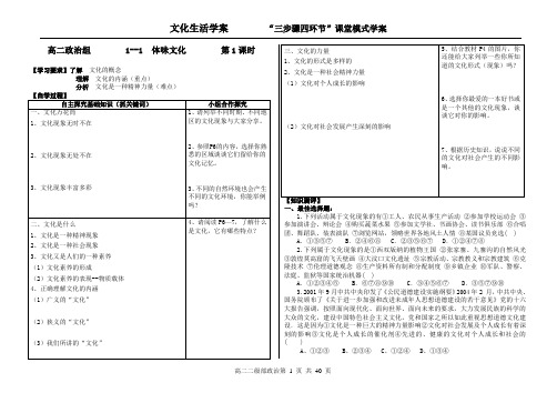 思想政治人教版高中必修3 文化生活(2017年修订)文化生活全套学案