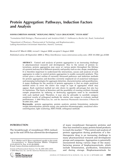 蛋白聚合原因-方式及其分析Protein Aggregation Pathways, Induction Factors and Analysis