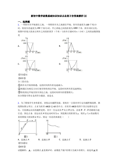 新初中数学函数基础知识知识点总复习含答案解析(2)